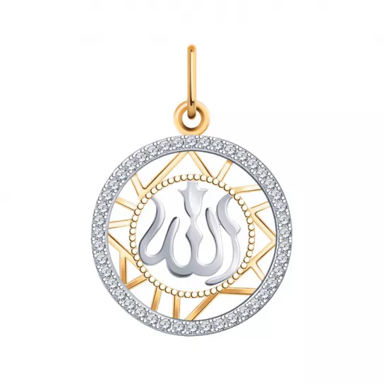 Золотая подвеска 585, с фианитом