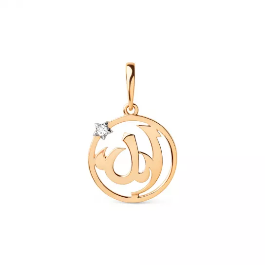 Золотая подвеска 585, с фианитом