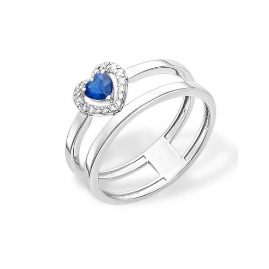 Серебряное кольцо 925, женское, с фианитом, размер 18