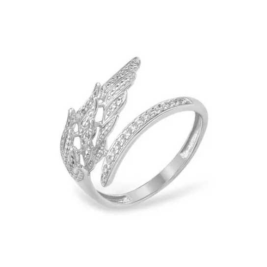Серебряное кольцо 925, женское, с фианитом, размер 17
