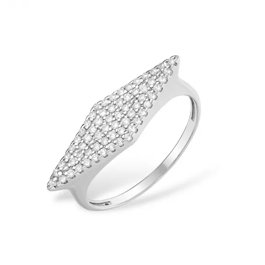 Серебряное кольцо 925, женское, с фианитом, размер 18