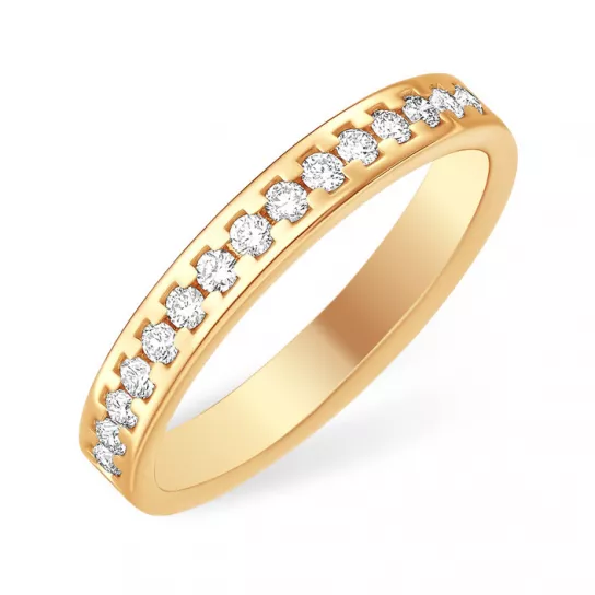 Золотое кольцо 585, женское, с бриллиантом, размер 18