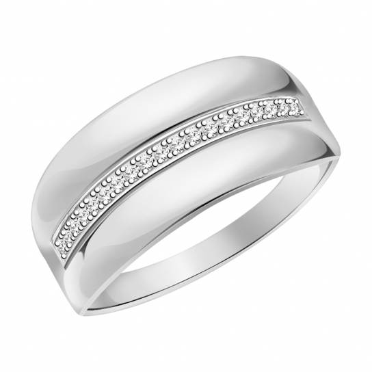 Серебряное кольцо 925, женское, с фианитом, размер 19