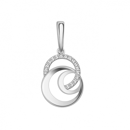 Серебряная подвеска 925, женская, с фианитом