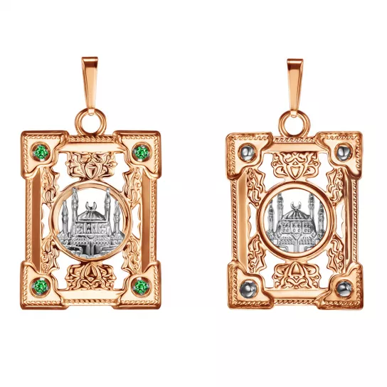 Золотая подвеска 585, с фианитом