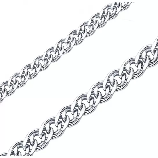 Серебряная цепочка 925 на шею, плетение нонна, длина 60 см