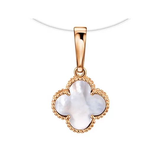 Золотая подвеска 585, женская, с перламутром