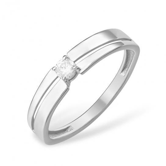 Серебряное кольцо 925, женское, с фианитом, размер 18.5