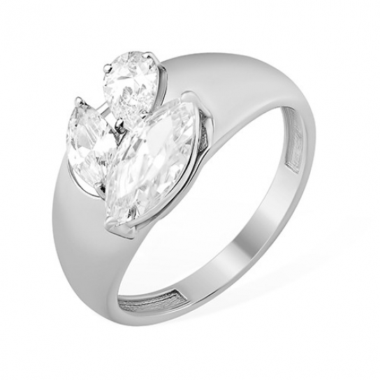 Серебряное кольцо 925, женское, с фианитом, размер 20