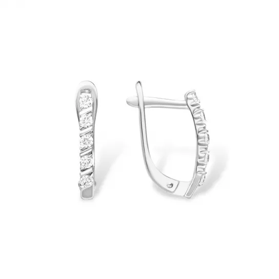 Серьги с фианитом из серебра