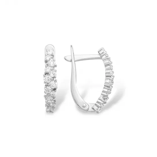 Серьги с фианитом из серебра