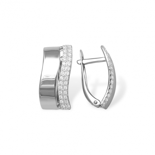 Серебряные серьги 925, женские, с фианитом