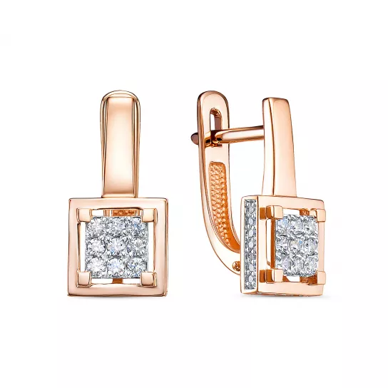 Серьги с бриллиантами из золота