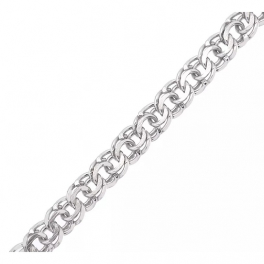 Серебряная цепочка 925 на шею, плетение бисмарк, длина 65 см
