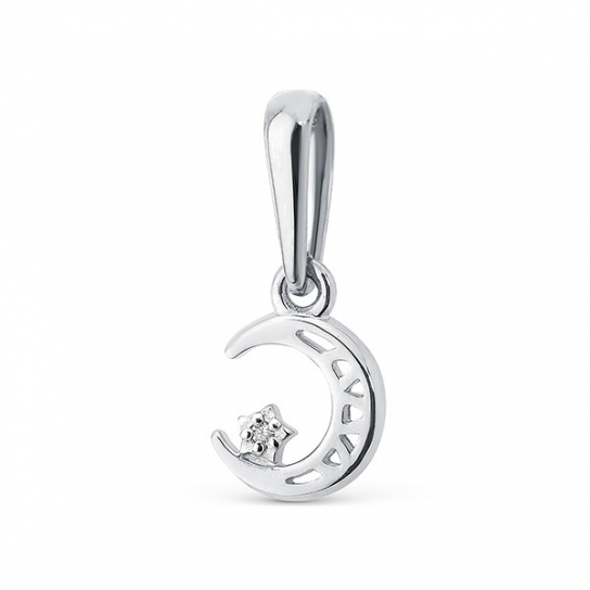 Серебряная подвеска 925, женская, с фианитом