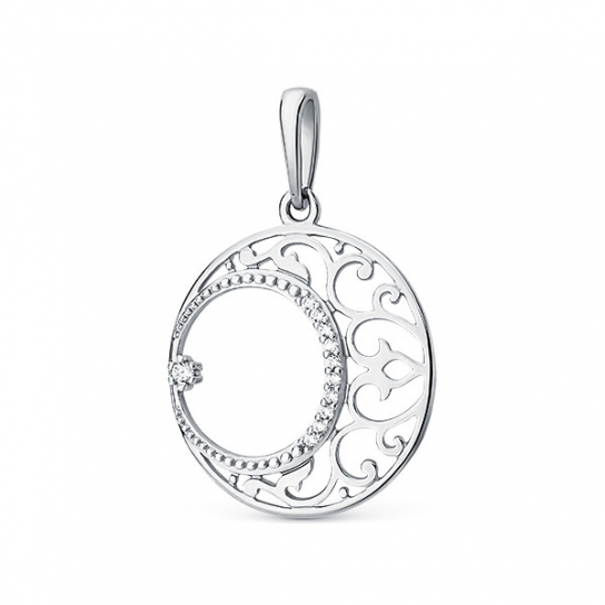 Серебряная подвеска 925, женская, с фианитом