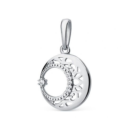Серебряная подвеска 925, женская, с фианитом