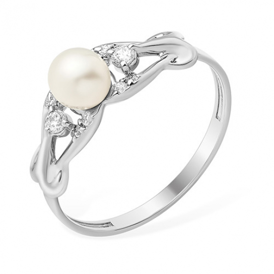 Серебряное кольцо 925, женское, с фианитом, размер 17.5