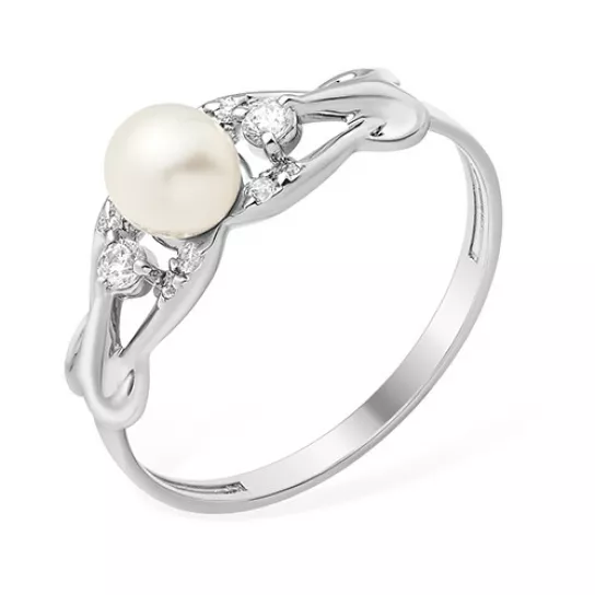 Серебряное кольцо 925, женское, с фианитом, размер 17.5