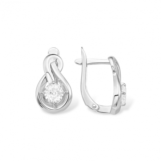 Серебряные серьги 925, женские, с фианитом