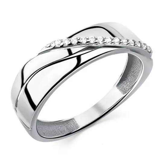Серебряное кольцо 925, женское, с фианитом, размер 20.5