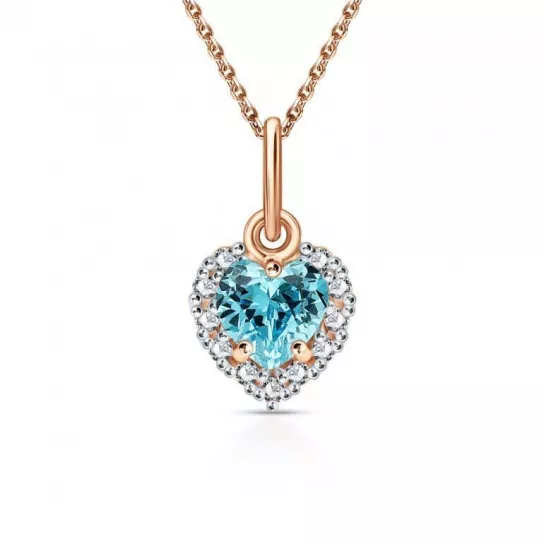 Золотая подвеска 585, женская, с фианитом