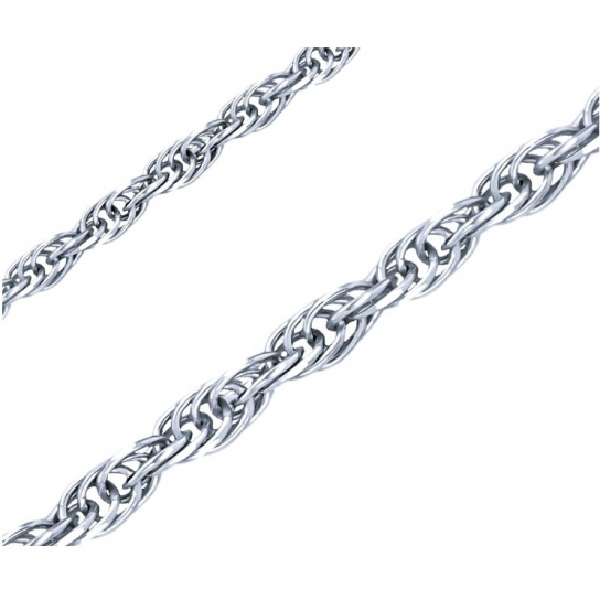 Серебряная цепочка 925 на шею, плетение кордовое, длина 45 см