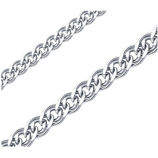 Серебряная цепочка 925 на шею, плетение нонна, длина 50 см