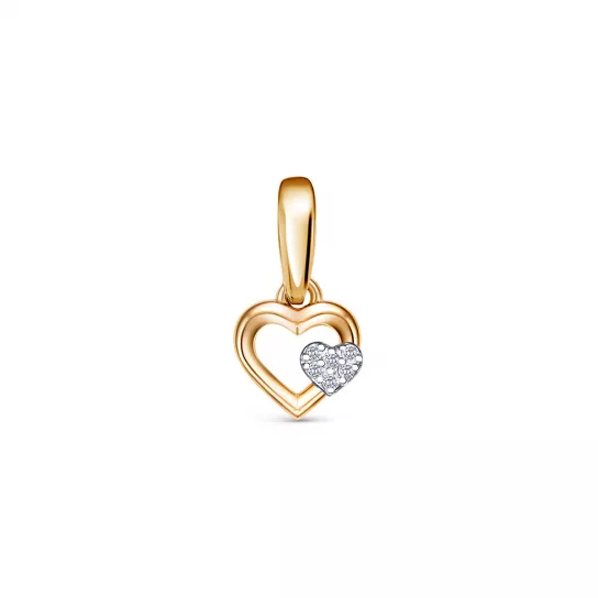 Золотая подвеска 585, женская, с фианитом