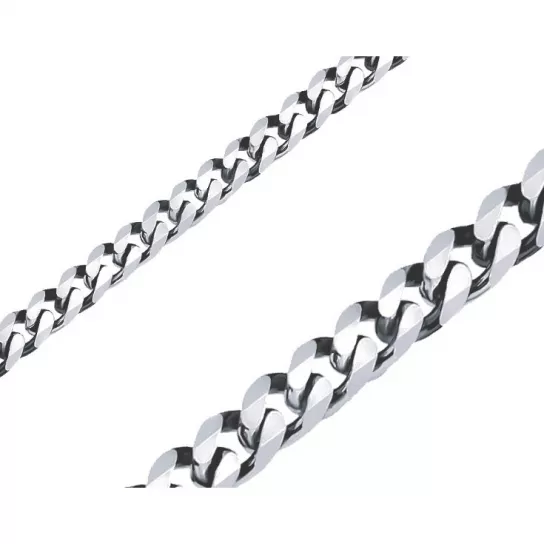 Серебряная цепочка 925 на шею, плетение панцирное, длина 60 см