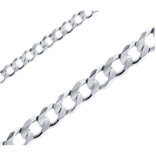 Серебряная цепочка 925 на шею, плетение панцирное, длина 60 см