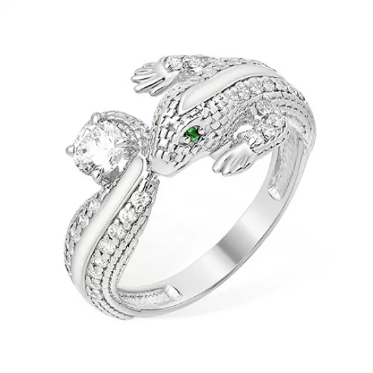 Серебряное кольцо 925, женское, с фианитом, размер 20
