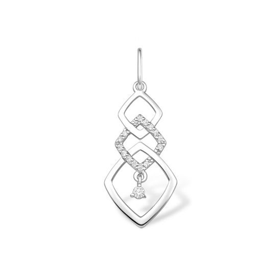 Серебряная подвеска 925, женская, с фианитом