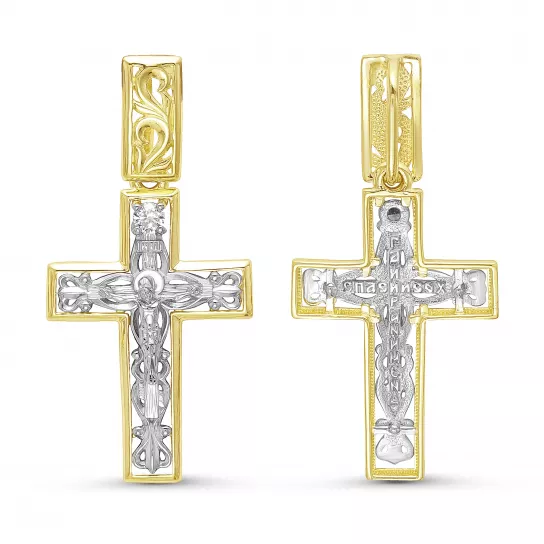 Крест с бриллиантами из золота