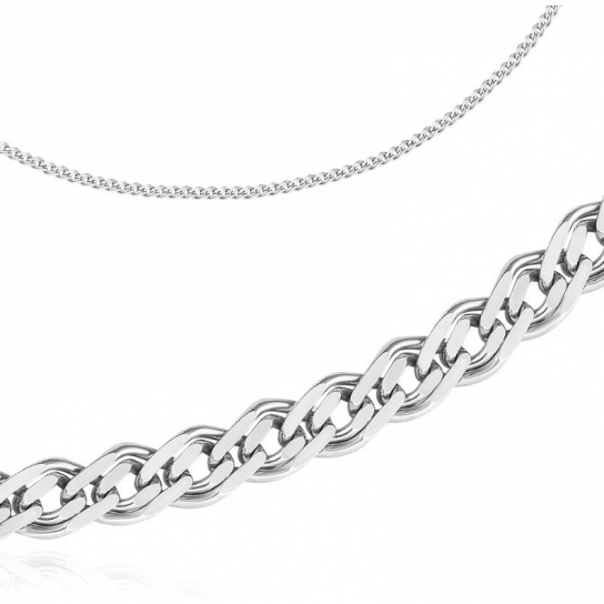 Серебряный браслет 925, плетение нонна, длина 17 см
