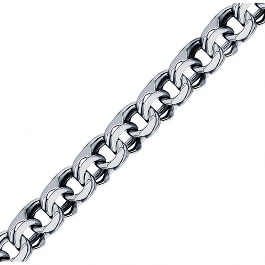 Серебряная цепочка 925 на шею, плетение бисмарк, длина 45 см