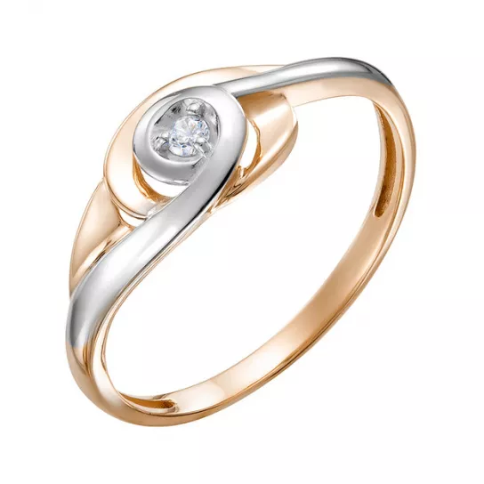 Кольцо с фианитом из золота