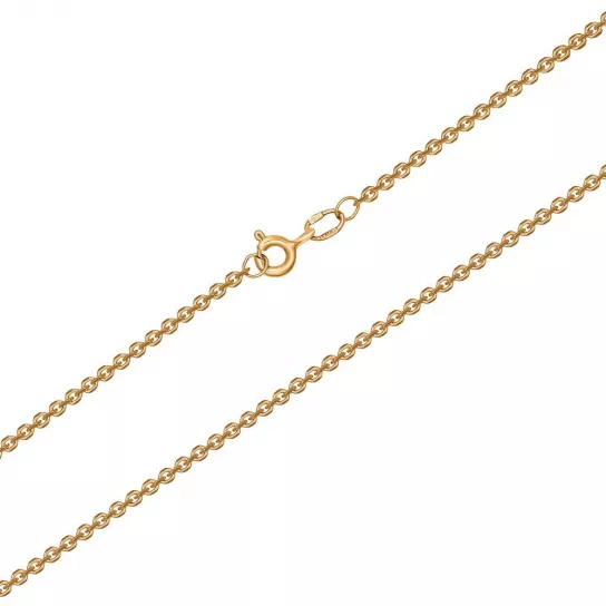 Золотая цепочка 585 на шею, плетение якорное, длина 55 см, цвет красное золото