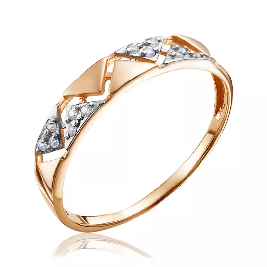 Кольцо с фианитом из золота