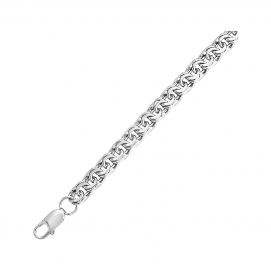 Серебряный браслет 925, плетение бисмарк, длина 22 см