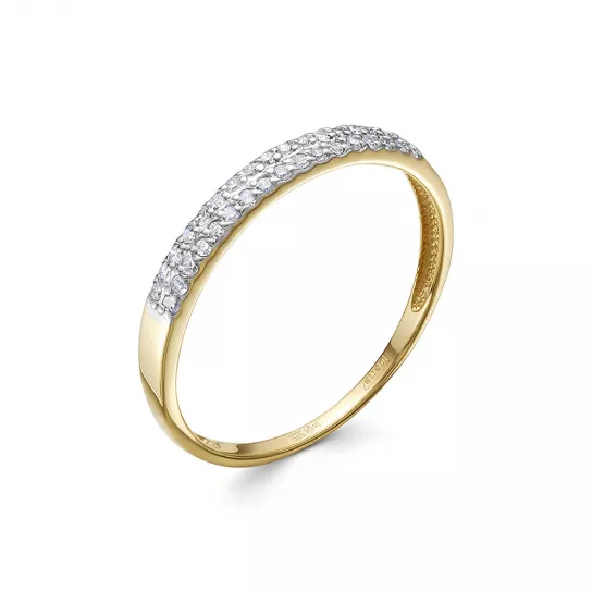 Золотое кольцо 585, женское, с бриллиантом, размер 17