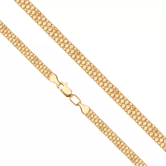 Золотая цепочка 585 на шею, длина 45 см, цвет красное золото