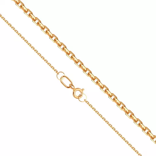 Золотая цепочка 585 на шею, длина 60 см, цвет красное золото