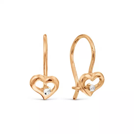 Серьги детские с фианитом из золота