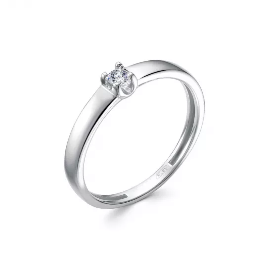 Золотое кольцо 585, женское, с бриллиантом, размер 18