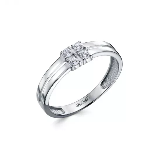 Серебряное кольцо 925, женское, с фианитом, размер 17