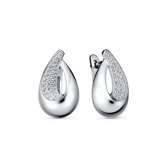 Серебряные серьги 925, женские, с фианитом