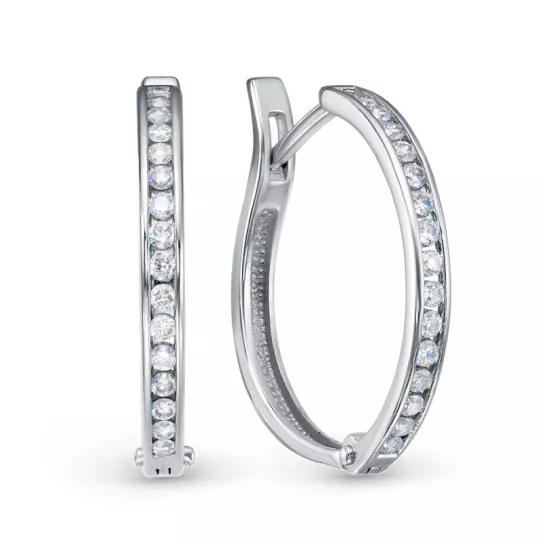 Золотые серьги 585, женские, с бриллиантом