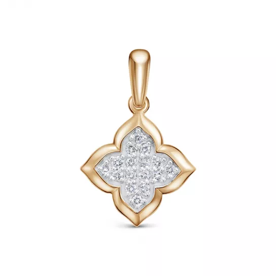 Золотая подвеска 585, женская, с бриллиантом