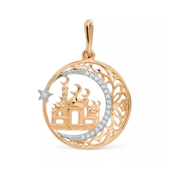 Золотая подвеска 585, с фианитом